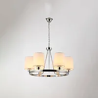 Люстра подвесная Viola V2682-6P Moderli бежевая на 6 ламп, основание хром в стиле современный Люстра подвесная Viola V2682-6P Moderli бежевая на 6 ламп, основание хром в стиле современный